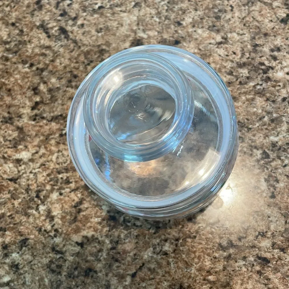 Vintage‎ Christmas glass candy jar with lid